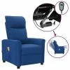 VidaXL Fauteuil électrique de massage Bleu Tissu