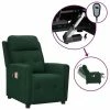 VidaXL Fauteuil électrique de massage Vert foncé Tissu