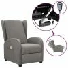 VidaXL Fauteuil électrique de massage Gris clair Tissu