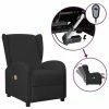 VidaXL Fauteuil de massage électrique à oreilles Noir Similicuir