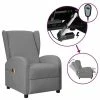 VidaXL Fauteuil de massage électrique à oreilles Gris Similicuir