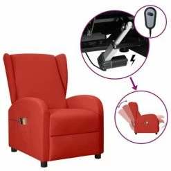 VidaXL Fauteuil de massage électrique à oreilles Bordeaux Similicuir