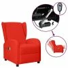 VidaXL Fauteuil de massage électrique à oreilles Rouge Similicuir