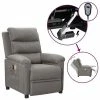 VidaXL Fauteuil électrique de massage Gris clair Tissu