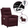 VidaXL Fauteuil électrique de massage Violet Tissu