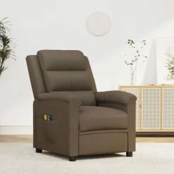 VidaXL Fauteuil électrique de massage Gris Similicuir -Fauteuils électriques Soldes image 1 3098997