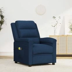 VidaXL Fauteuil électrique de massage Bleu Velours -Fauteuils électriques Soldes image 1 3099022