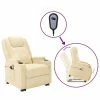 VidaXL Fauteuil inclinable de massage Blanc crème Similicuir