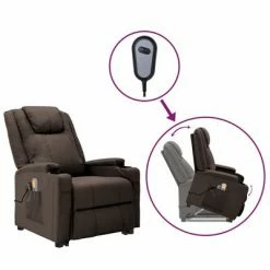 VidaXL Fauteuil inclinable de massage Marron Similicuir