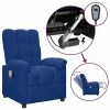 VidaXL Fauteuil de massage inclinable électrique Bleu Tissu