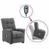 VidaXL Fauteuil inclinable de massage Gris clair Tissu