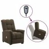 VidaXL Fauteuil inclinable de massage Marron Tissu