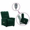 VidaXL Fauteuil inclinable de massage Vert foncé Tissu