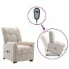 VidaXL Fauteuil inclinable de massage Crème Tissu