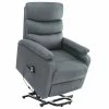 VidaXL Fauteuil inclinable de massage Gris clair Tissu