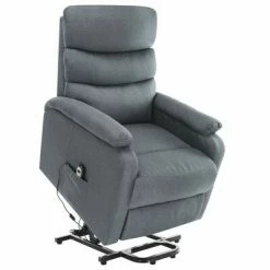 VidaXL Fauteuil inclinable de massage Gris clair Tissu