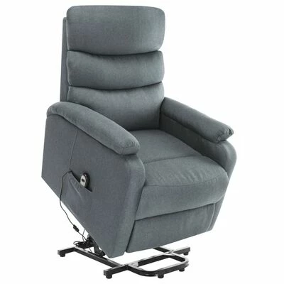 VidaXL Fauteuil inclinable de massage Gris clair Tissu 1 VidaXL Fauteuil inclinable de massage Gris clair Tissu