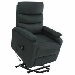 VidaXL Fauteuil inclinable de massage Gris foncé Tissu