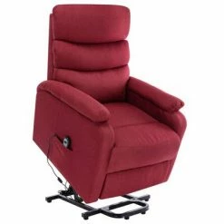 VidaXL Fauteuil inclinable de massage Rouge bordeaux Tissu