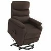 VidaXL Fauteuil inclinable de massage Marron Tissu