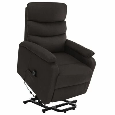 VidaXL Fauteuil inclinable de massage Marron foncé Tissu 1 VidaXL Fauteuil inclinable de massage Marron foncé Tissu