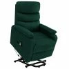 VidaXL Fauteuil inclinable de massage Vert foncé Tissu