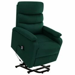 VidaXL Fauteuil inclinable de massage Vert foncé Tissu