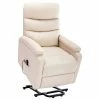 VidaXL Fauteuil inclinable de massage Crème Tissu