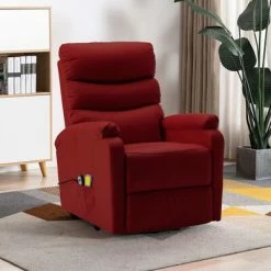 VidaXL Fauteuil inclinable de massage Rouge bordeaux Similicuir -Fauteuils électriques Soldes image 1 321287