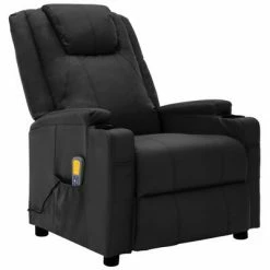VidaXL Fauteuil de massage inclinable Noir Similicuir