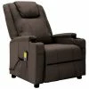 VidaXL Fauteuil de massage inclinable Marron Similicuir