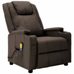VidaXL Fauteuil de massage inclinable Marron Similicuir