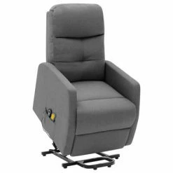 VidaXL Fauteuil inclinable de massage Gris clair Tissu