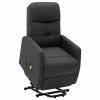 VidaXL Fauteuil inclinable de massage Gris foncé Tissu