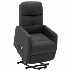 VidaXL Fauteuil inclinable de massage Gris foncé Tissu