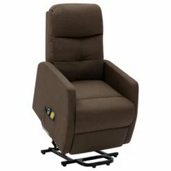 VidaXL Fauteuil inclinable de massage Marron Tissu