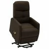 VidaXL Fauteuil inclinable de massage Marron foncé Tissu