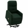 VidaXL Fauteuil inclinable de massage Vert foncé Tissu