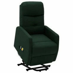 VidaXL Fauteuil inclinable de massage Vert foncé Tissu