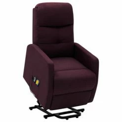 VidaXL Fauteuil inclinable de massage Violet Tissu
