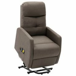 VidaXL Fauteuil inclinable de massage Taupe Tissu