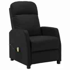 VidaXL Fauteuil de massage inclinable Noir Similicuir