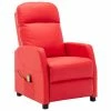 VidaXL Fauteuil de massage inclinable Rouge Similicuir