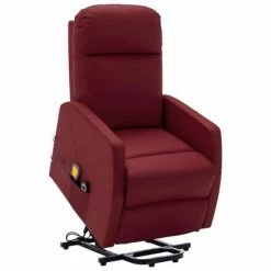VidaXL Fauteuil inclinable de massage Rouge bordeaux Similicuir