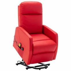 VidaXL Fauteuil inclinable de massage Rouge Similicuir