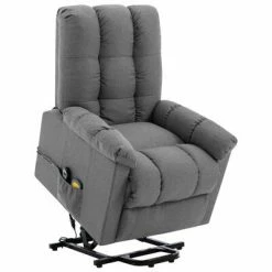 VidaXL Fauteuil inclinable de massage Gris clair Tissu