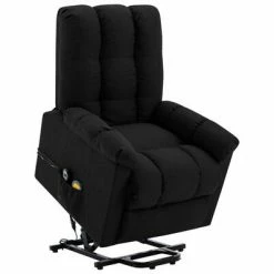 VidaXL Fauteuil inclinable de massage Noir Tissu