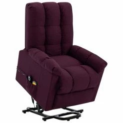 VidaXL Fauteuil inclinable de massage Violet Tissu