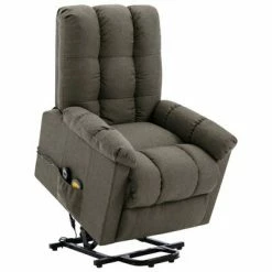 VidaXL Fauteuil inclinable de massage Taupe Tissu