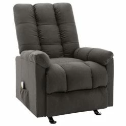 VidaXL Fauteuil de massage inclinable Gris foncé Tissu